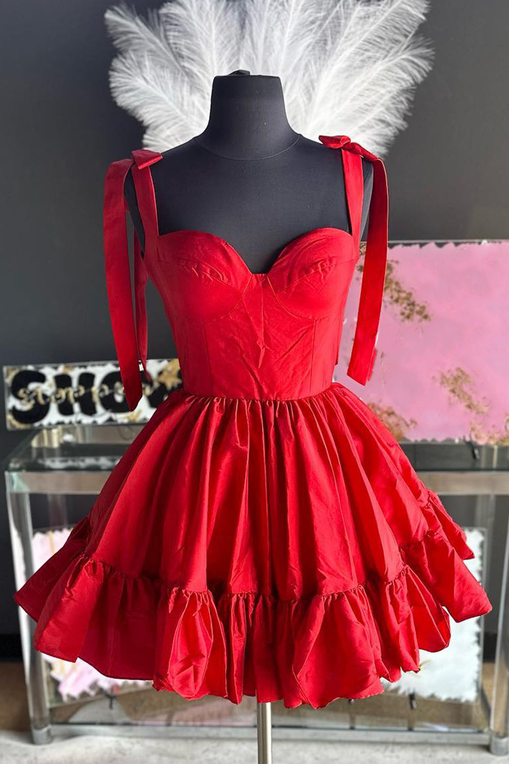 Simple Pink Corset A-Line Ruched Short Homecoming Dress