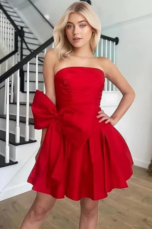 Red Cocktail Dresses Short Cheap Prom Dresses Evening Wear Simple