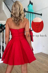 Red Cocktail Dresses Short Cheap Prom Dresses Evening Wear Simple