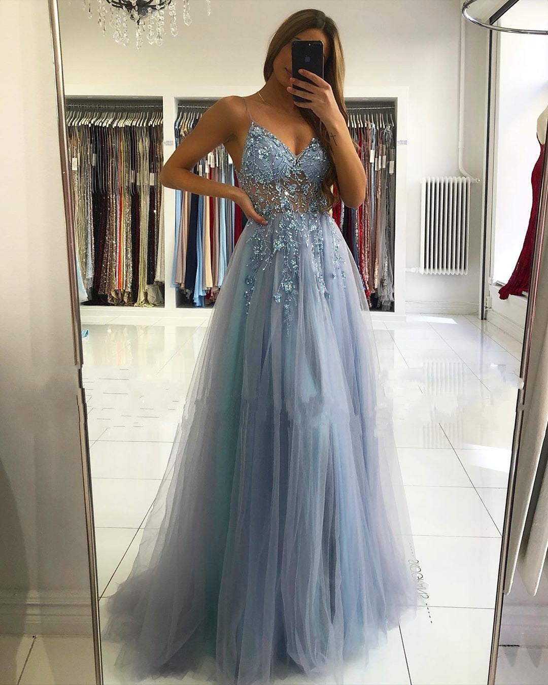 Bestellen Sie Luxus Abendkleider Blau online bei Thekleid.de. Abiballkleider Lang Glitzer für Sie online kaufen.