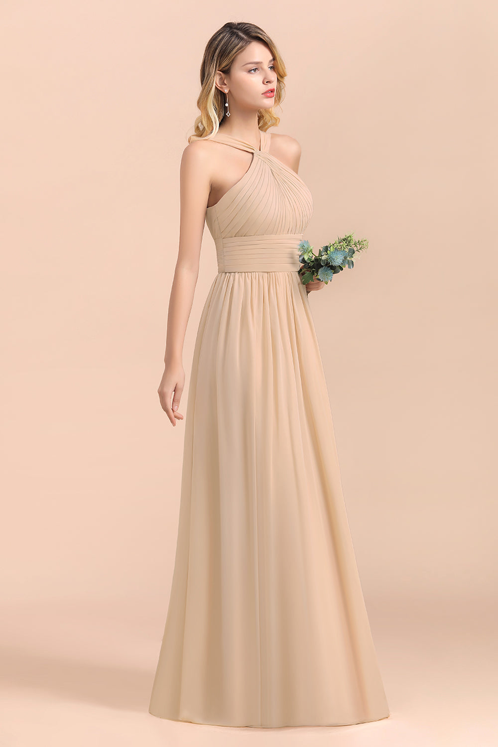 Finden Sie Champagne Brautjungfernkleider Lang Günstig online bei babyonlinedress.de. Kleider Chiffon Kaufen für Sie zur Hochzeit gehen.