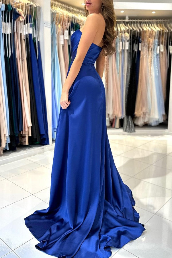 Bmbridal Royal Blue Herz Ausschnitt Prom Dress Split Long