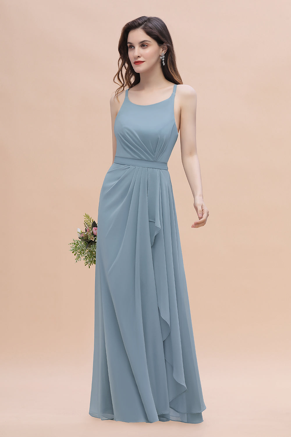 Bestellen Sie Stahlblaue Brautjungfernkleider Günstig online bei babyonlinedress.de. Brautjungfernkleid Lang Chiffon für Sie zur hochzeit gehen.