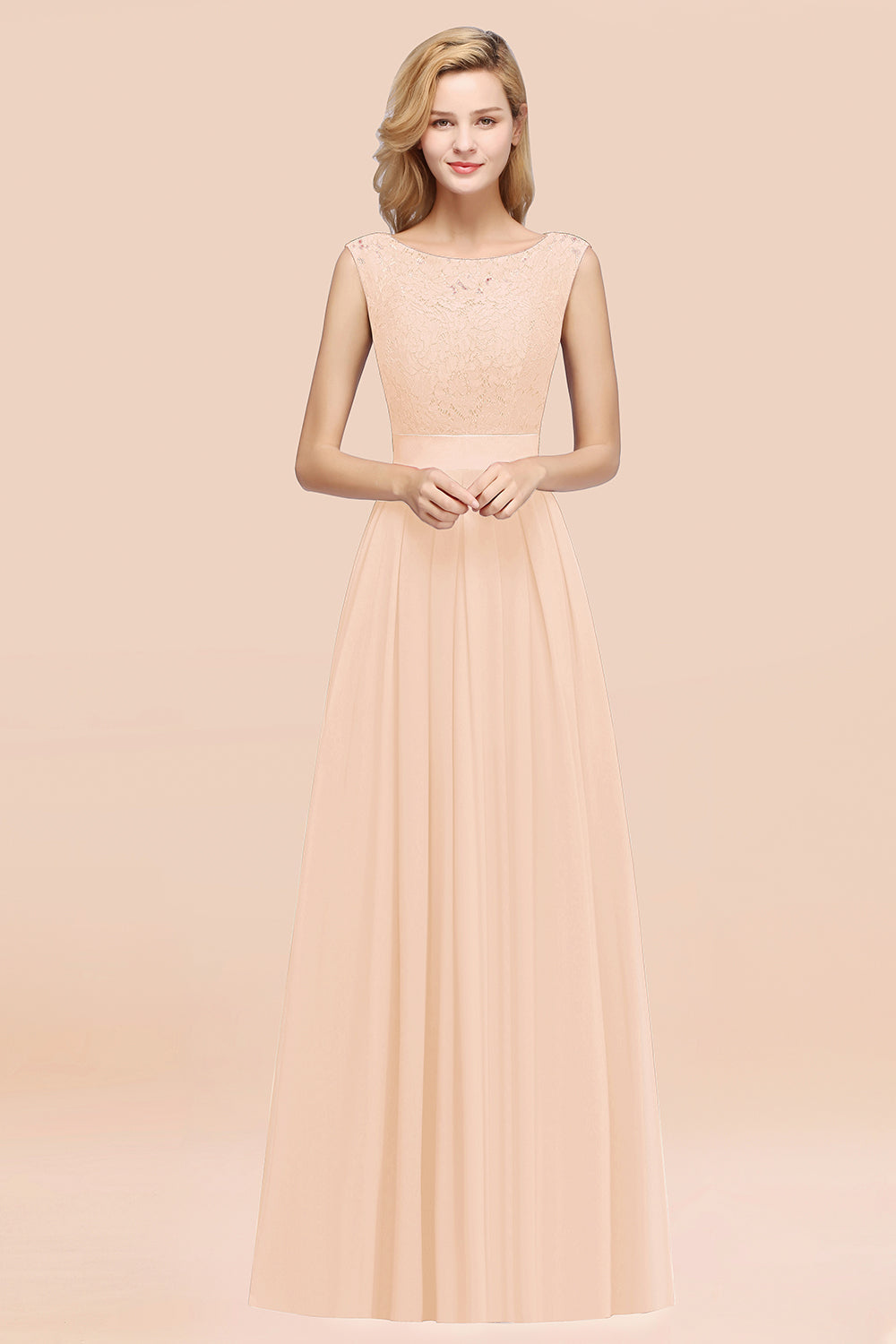 BMbridal Vintage Ärmellos Spitze Bridesmaid Dresses Affordable Chiffon Hochzeit Party Dress Online