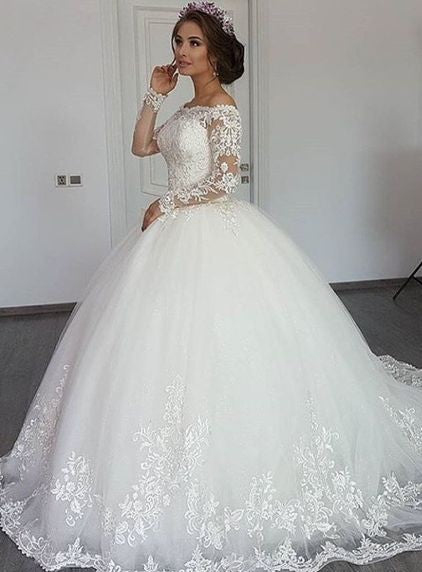 kaufen Sie Elegante Weiße Brautkleider mit Ärmel online bei babyonlinedress.de. Prinzessin Hochzeitskleider Spitze Günstig online mit hocher Qualität bekommen.