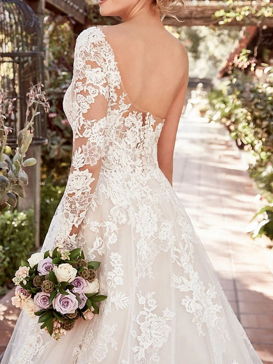 Designer Ihrer Schöne Brautkleider mit Ärmel online bei babyonlinedress.de. Spitze Hochzeitskleid A Linie für Sie zur hochzeit gehen.