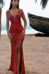 Suchen Sie Sexy Abendkleid Lang Rot online bei Thekleid.de. Abiballkleider mit Glitzer nach maß zum abiball gehen.