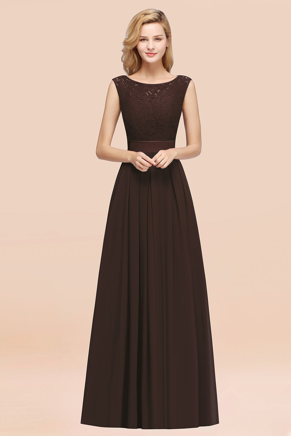 BMbridal Vintage Ärmellos Spitze Bridesmaid Dresses Affordable Chiffon Hochzeit Party Dress Online