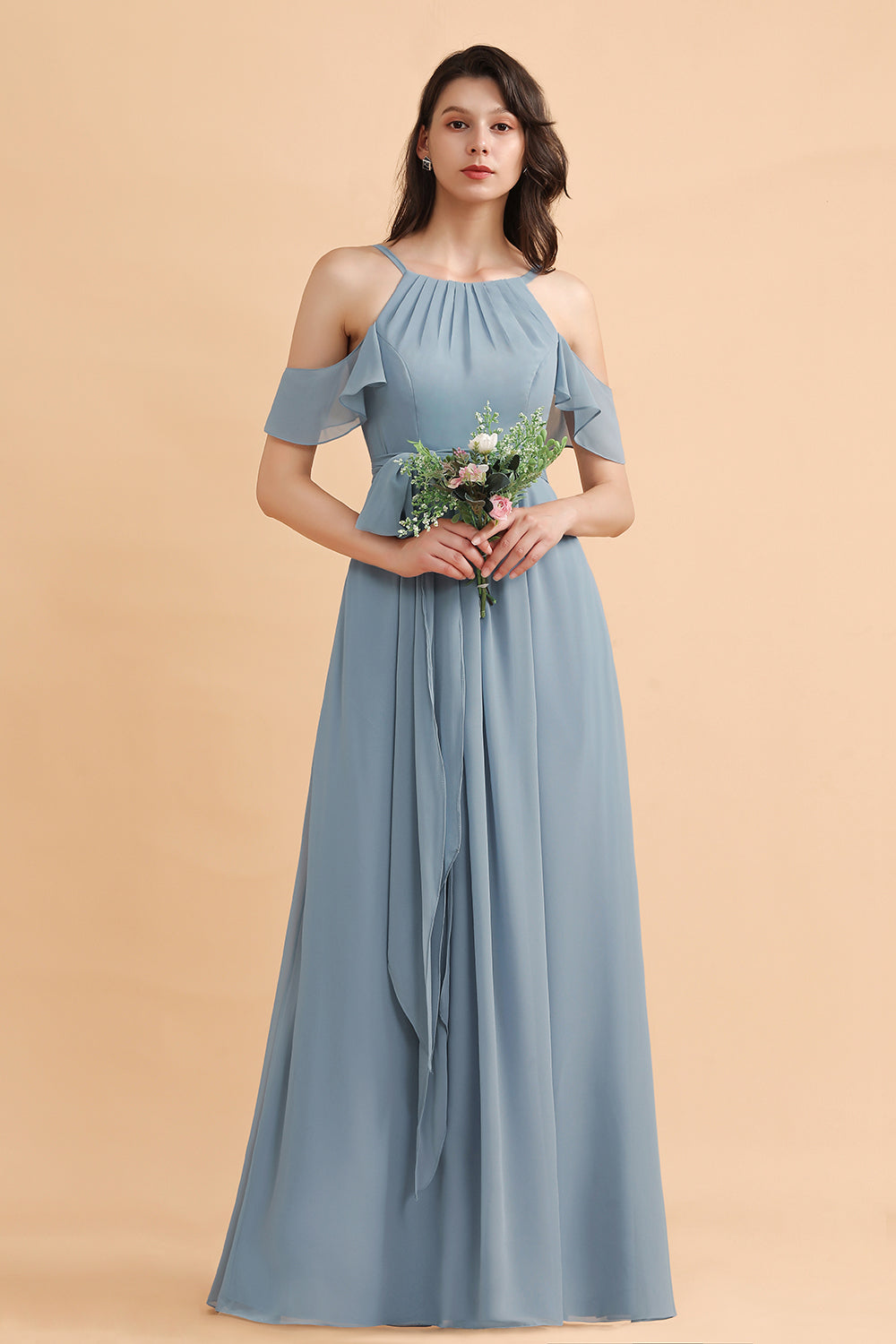 Finden Sie Stahlblau Brautjungfernkleider Günstig online bei babyonlinedress.de. Brautjungfernkleid Lang Chiffon online nach maß anfertigen.
