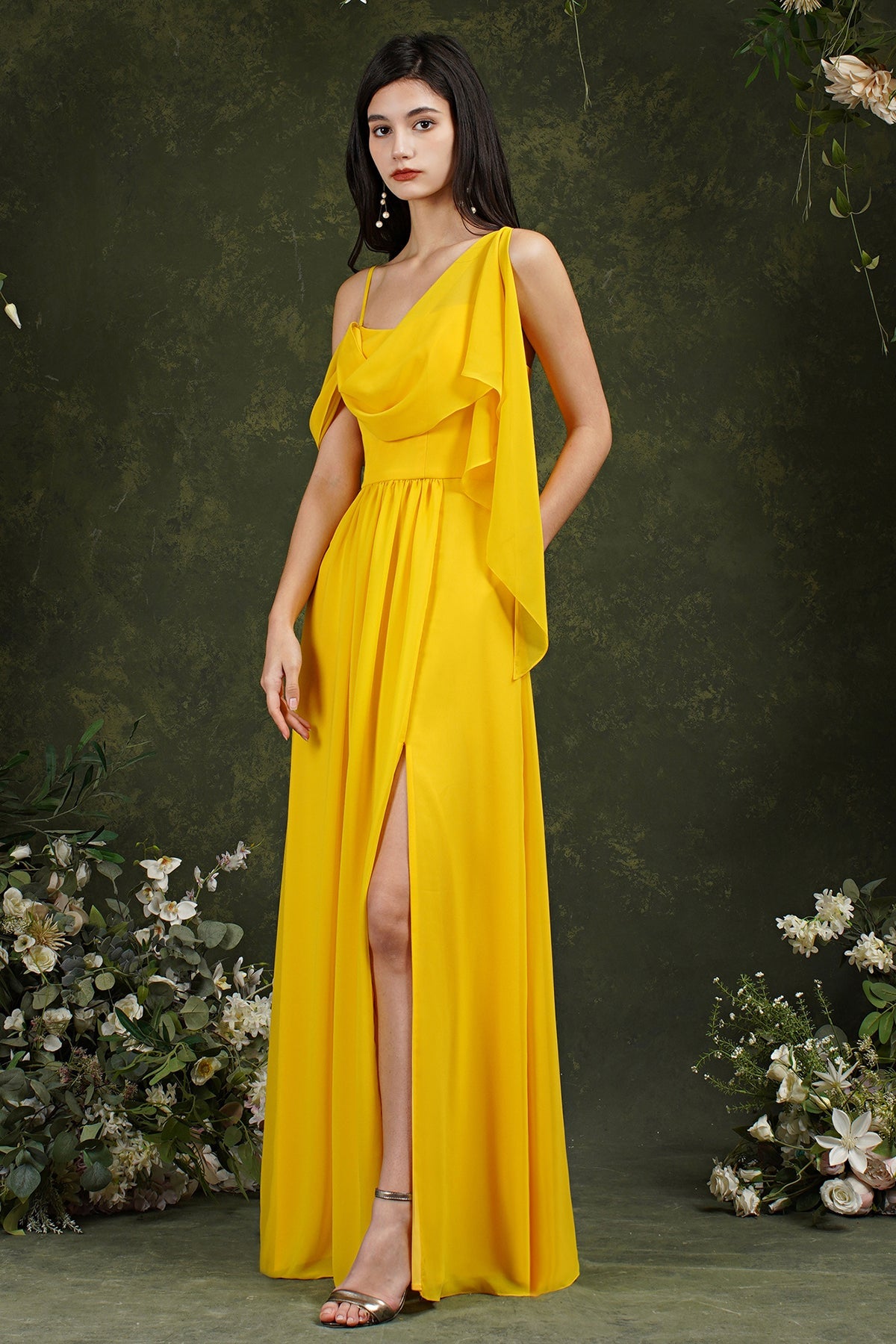 Bmbridal Bridesmaid Dress Side Split Long Chiffon