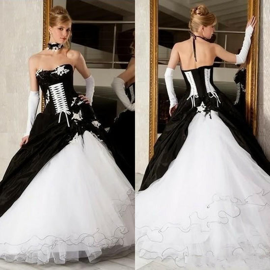 Hier können Sie Elegante Schwarz Weiße Brautkleider online bei babyonlinedress.de kaufen. A Linie Hochzeitskleider Online für sie zur Hochzeit online.
