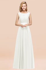 BMbridal Vintage Ärmellos Spitze Bridesmaid Dresses Affordable Chiffon Hochzeit Party Dress Online