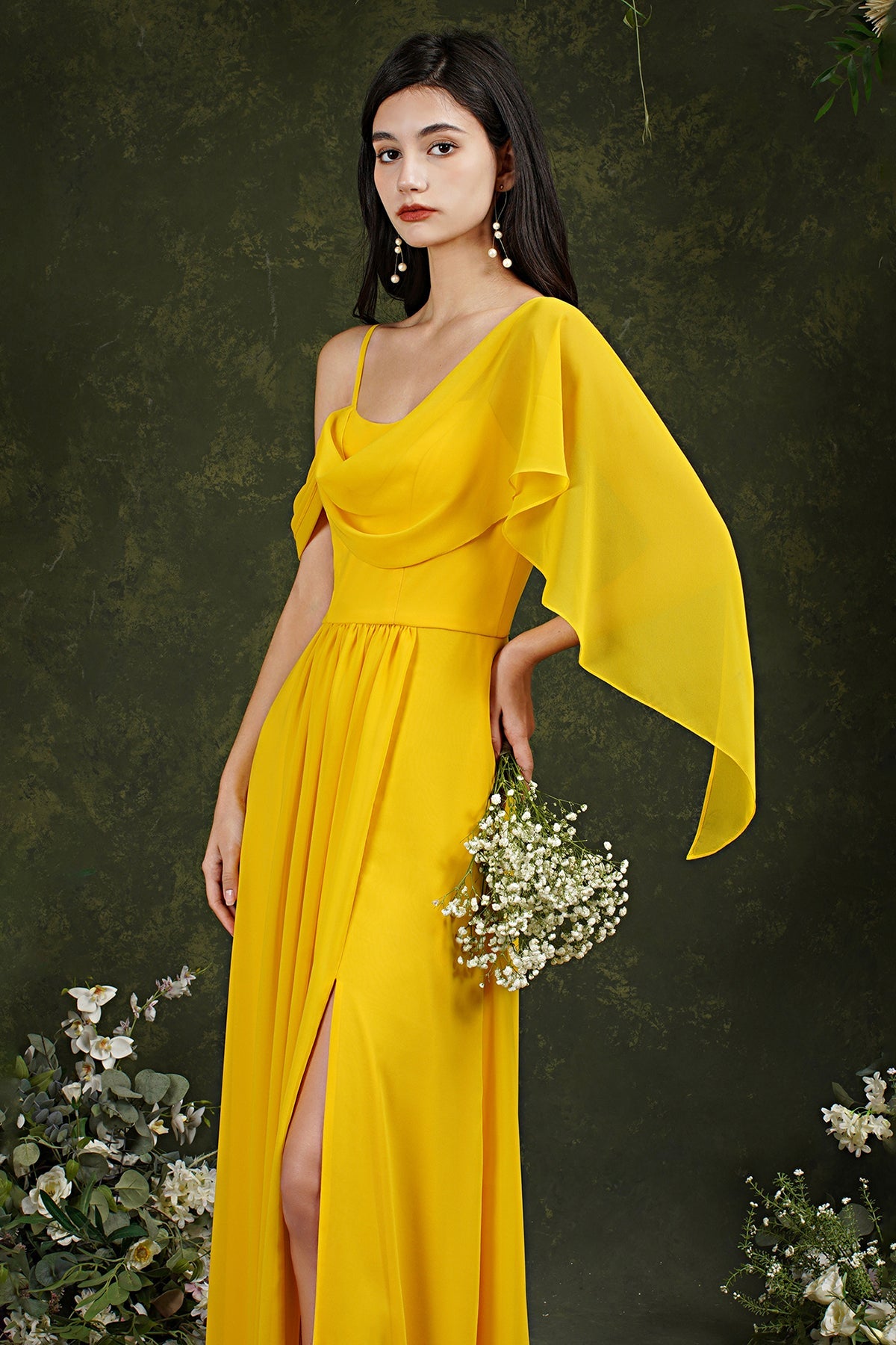 Bmbridal Bridesmaid Dress Side Split Long Chiffon