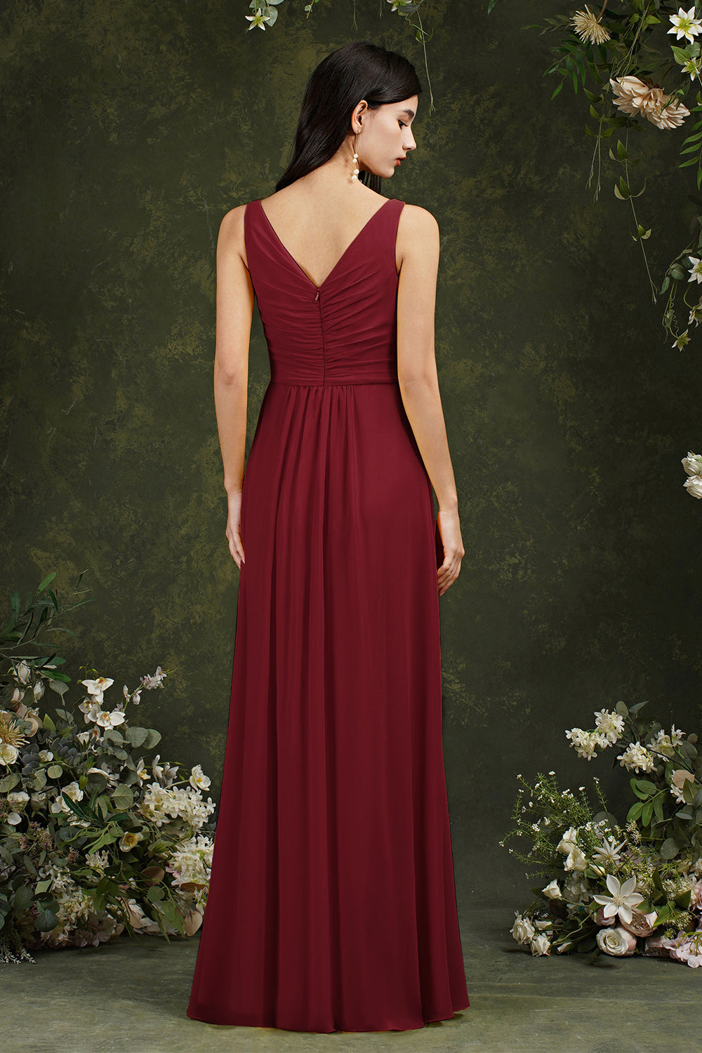 BMbridal Ärmellos Bridesmaid Dress Long With Slit Online