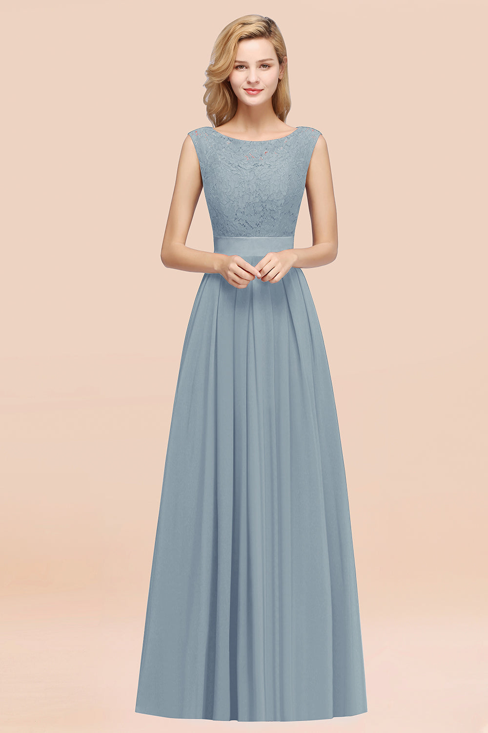 BMbridal Vintage Ärmellos Spitze Bridesmaid Dresses Affordable Chiffon Hochzeit Party Dress Online