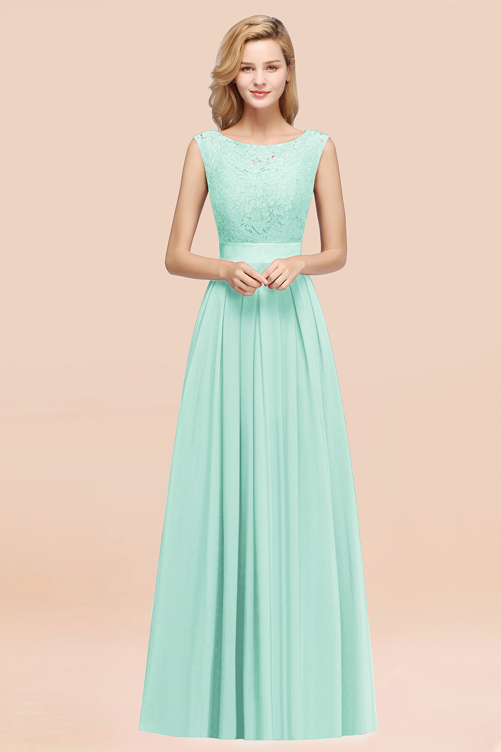 BMbridal Vintage Ärmellos Spitze Bridesmaid Dresses Affordable Chiffon Hochzeit Party Dress Online