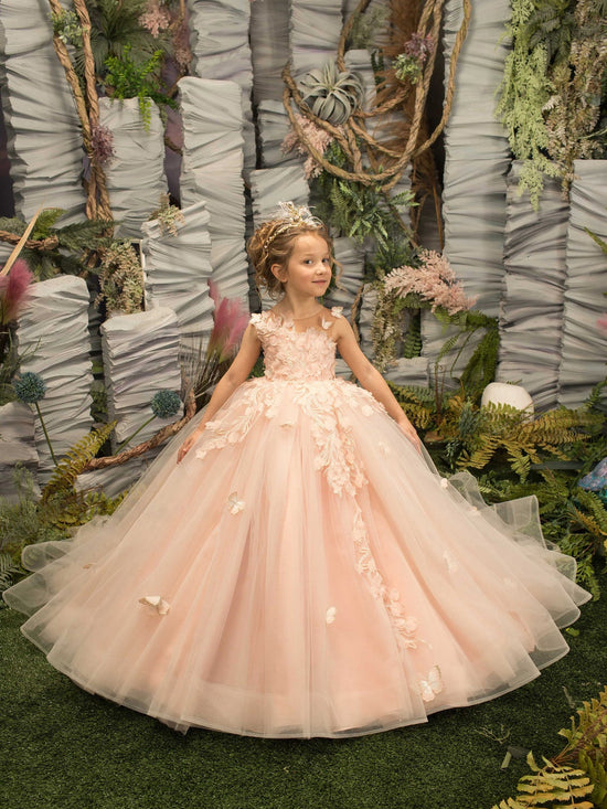 Laden Sie das Bild in den Galerie-Viewer, Hier können Sie Luxus Blumenmädchenkleider Prinzessin online bei babyonlinedress.de kaufen. Kinder Hochzeitskleider Rosa aus Tüll zur Hochzeit gehen.
