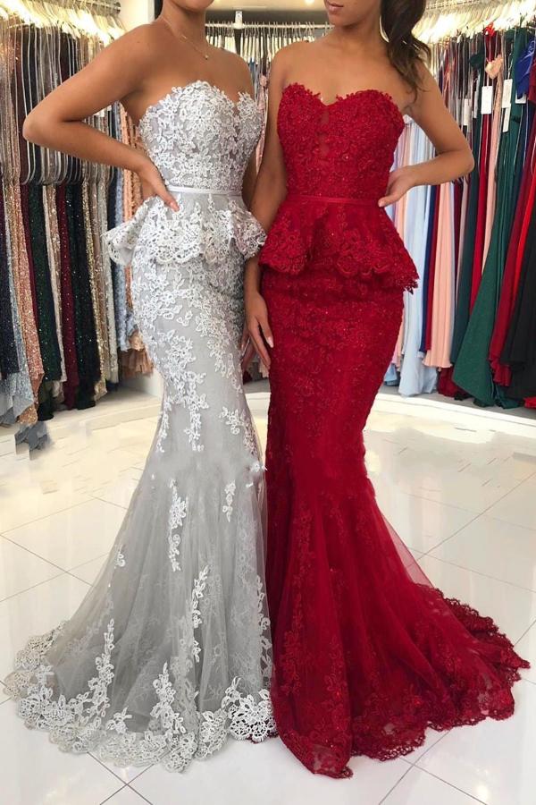 Bestellen Sie bei Thekleid.de Rote Abendkleider Lang Spitze mit güntstigen preis. Abiballkleider Abendmoden Online für Sie nach maß zum abiball gehen.