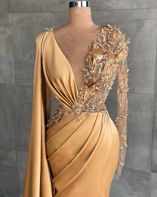 Finden Sie Gold Abiballkleider Lang Glitzer online bei Thekleid.de. Abendkleider mit Ärmel maßgeschneidert kaufen.