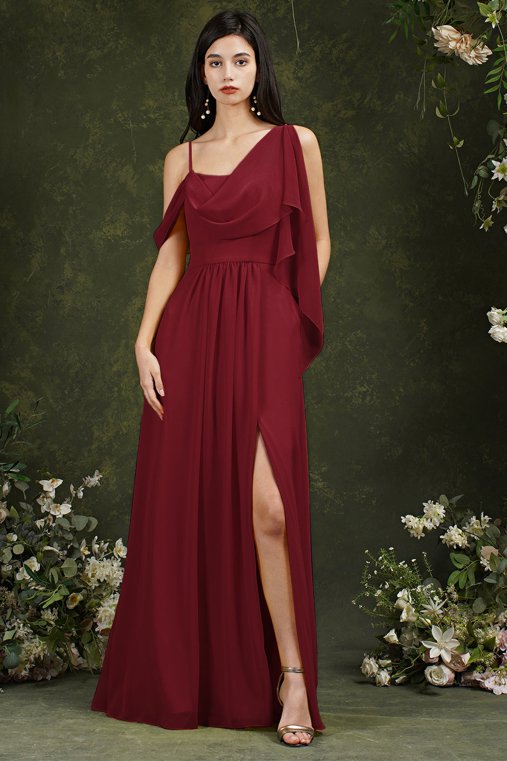 Bmbridal Bridesmaid Dress Side Split Long Chiffon