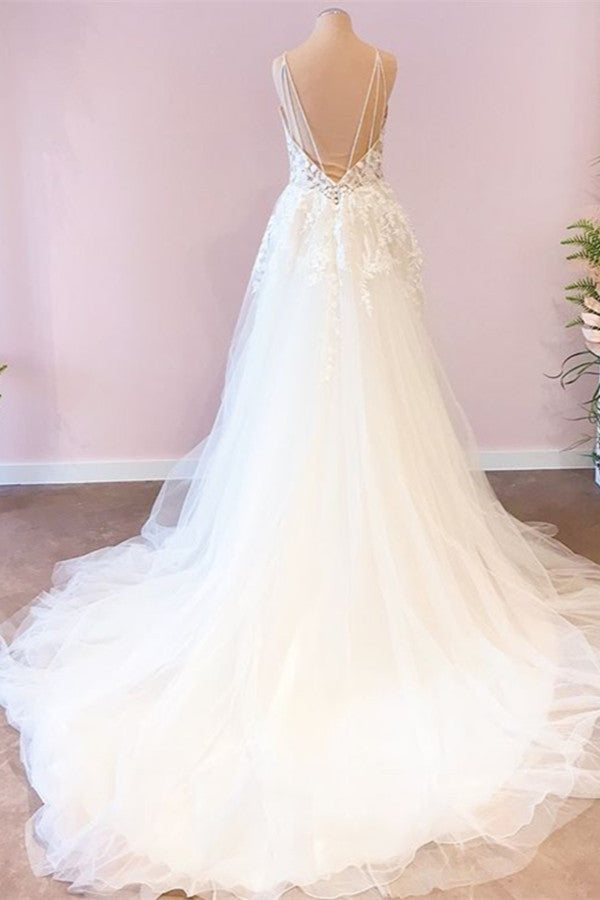 Kaufen Sie Schlichte Hochzeitskleider Tüll online bei babyonlinedress.de. Brautkleider A Linie mit Spitze nach maß zur Hochzeit gehen.