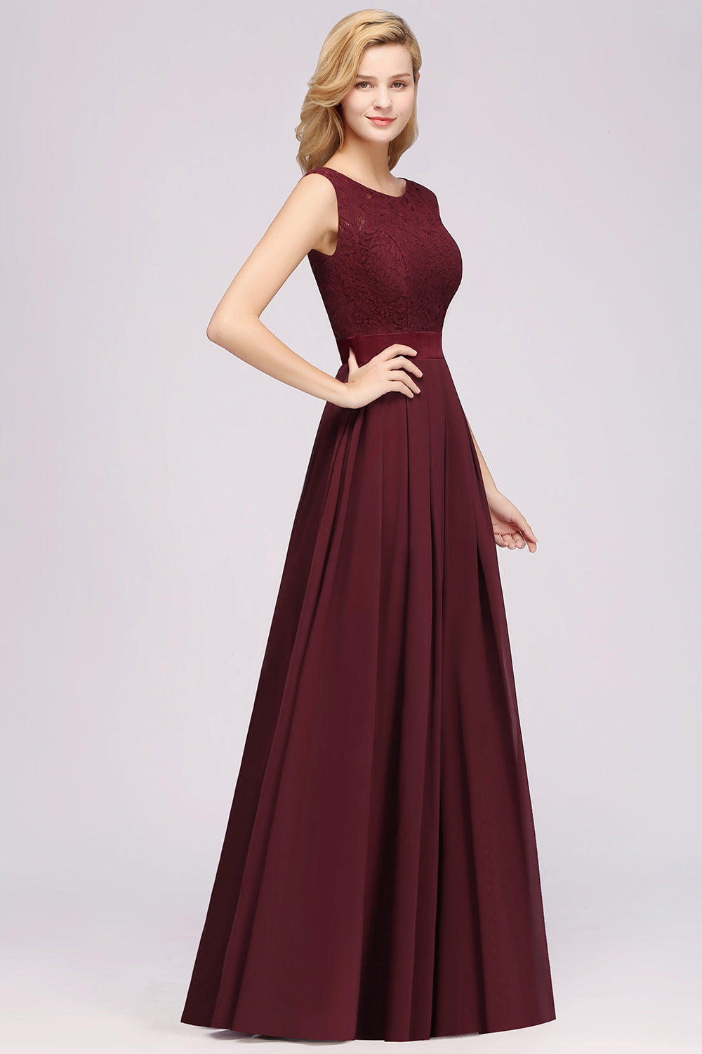 BMbridal Vintage Ärmellos Spitze Bridesmaid Dresses Affordable Chiffon Hochzeit Party Dress Online