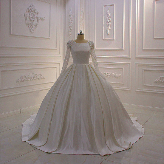 Laden Sie das Bild in den Galerie-Viewer, Bestellen Sie Schlichte Brautkleider Prinzessin online bei babyonlinedress.de. Hochzeitskleider mit Ärmel für Sie zur Hochzeit gehen.
