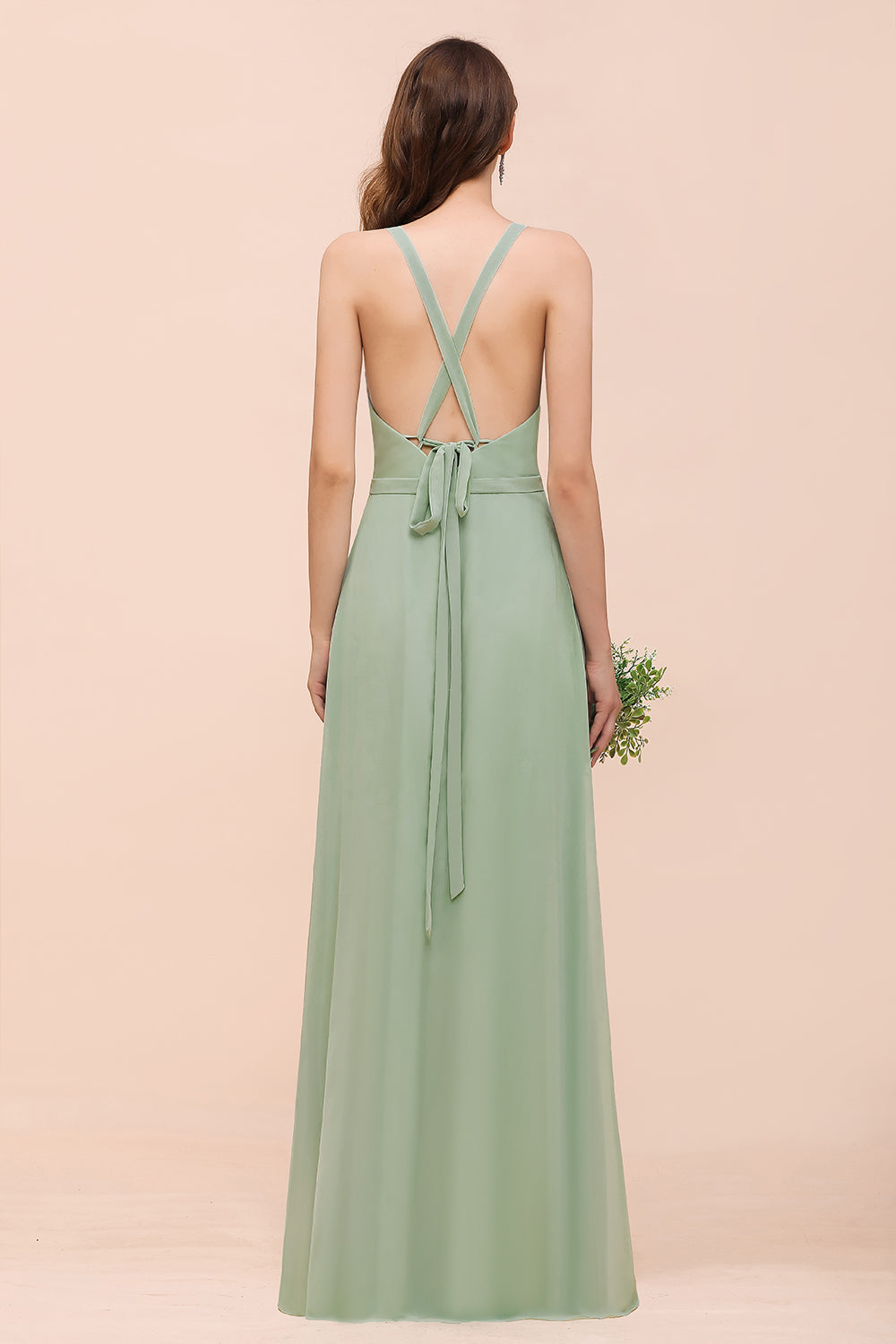 Bestellen Sie Mint Grün Brautjungfernkleider Lang Günstig online bei babyonlinedress.de. Chiffon Kleider Hochzeitsparty für Sie zur Hochzeit gehen.