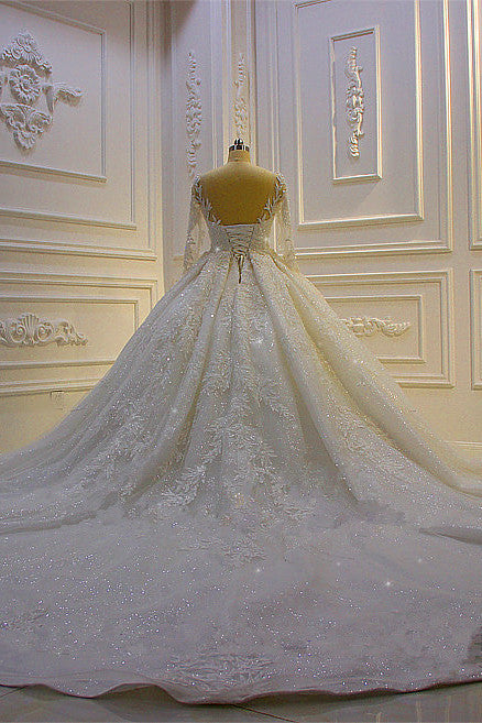 Finden Sie Luxus Brautkleider mit Ärmel online bei babyonlinedress.de. Hochzeitskleider Prinzessin Glitzer für Sie zur Hochzeit gehen.