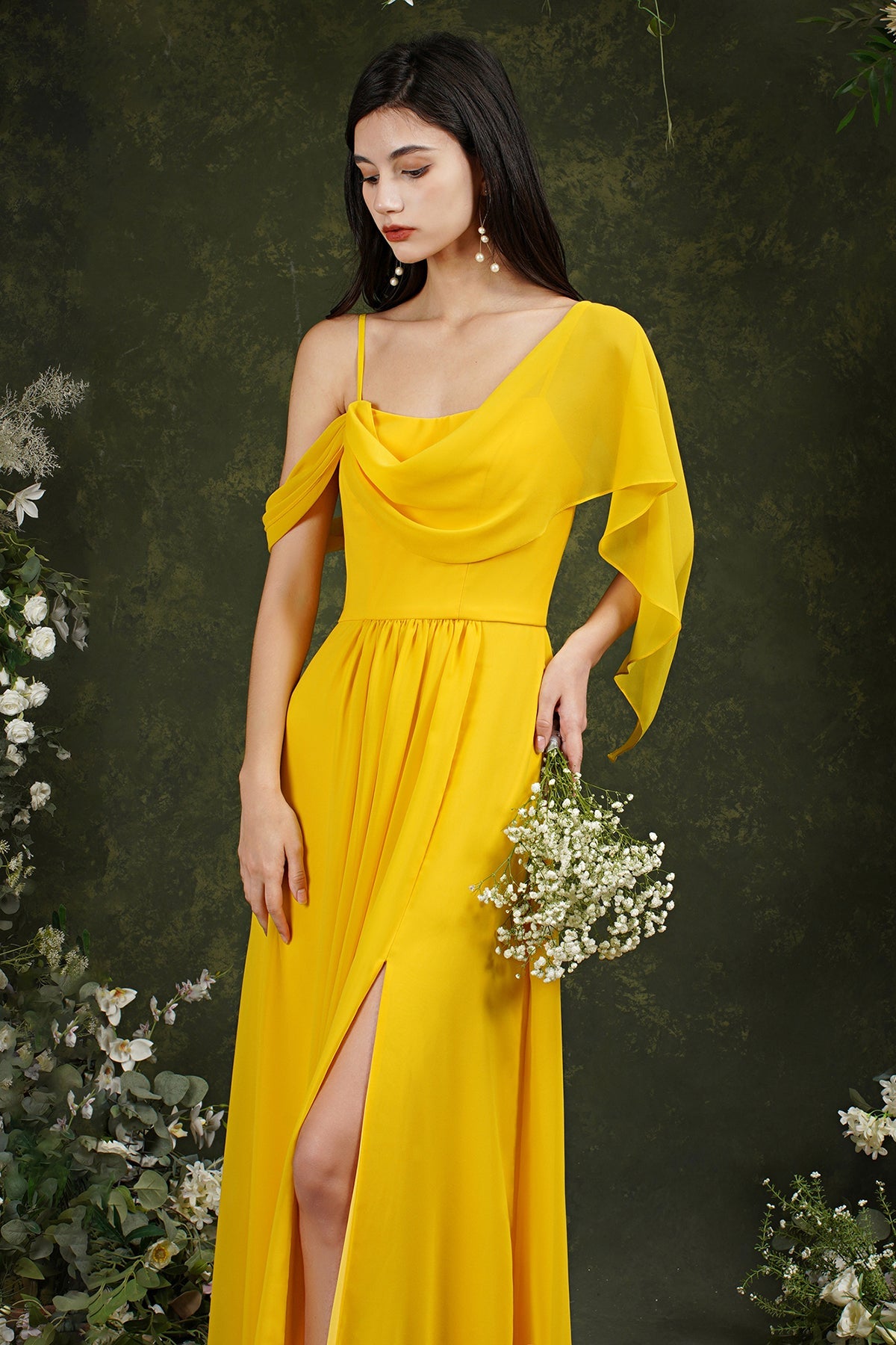 Bmbridal Bridesmaid Dress Side Split Long Chiffon