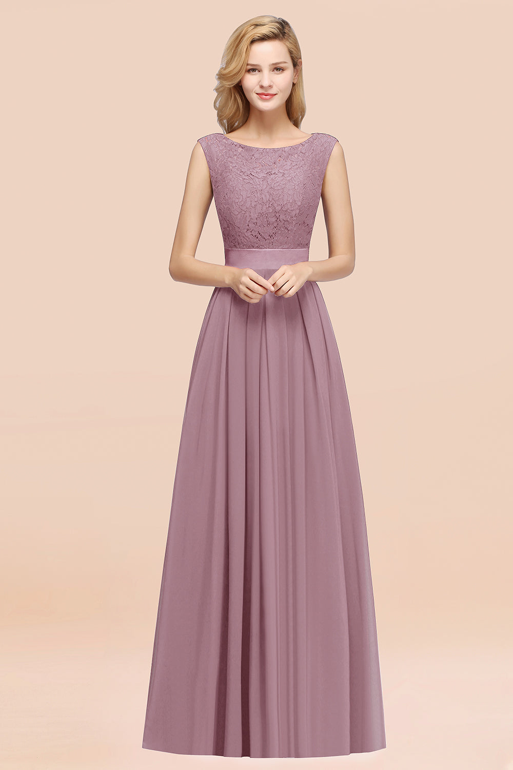 BMbridal Vintage Ärmellos Spitze Bridesmaid Dresses Affordable Chiffon Hochzeit Party Dress Online