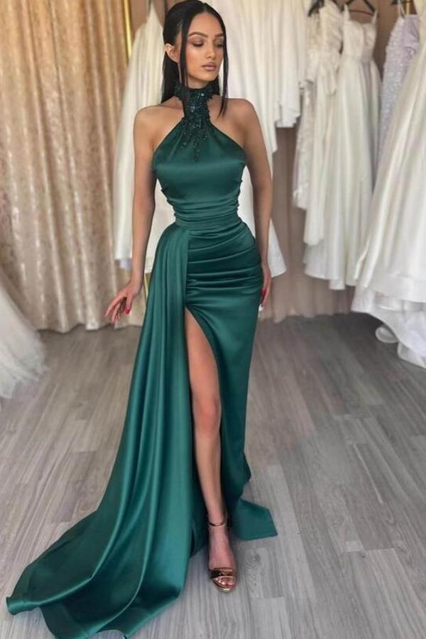 Hier können Sie Abendkleider Lang Grün online bei Thekleid.de kaufen. Abiballkleider Günstig aus Satin nach maß zum abiball gehen.