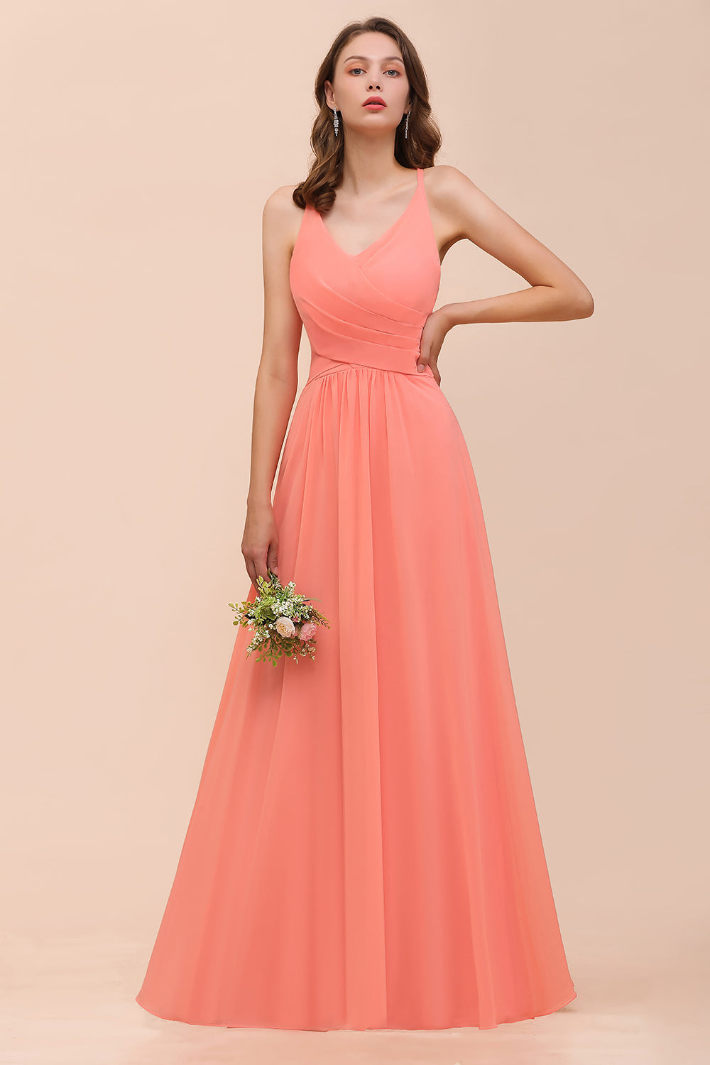 Finden Sie Coral Brautjungfernkleider Lang Günstig online bei babyonlinedress.de. Schlichtes Abendkleid für Sie maßgeschneidert bekommen.