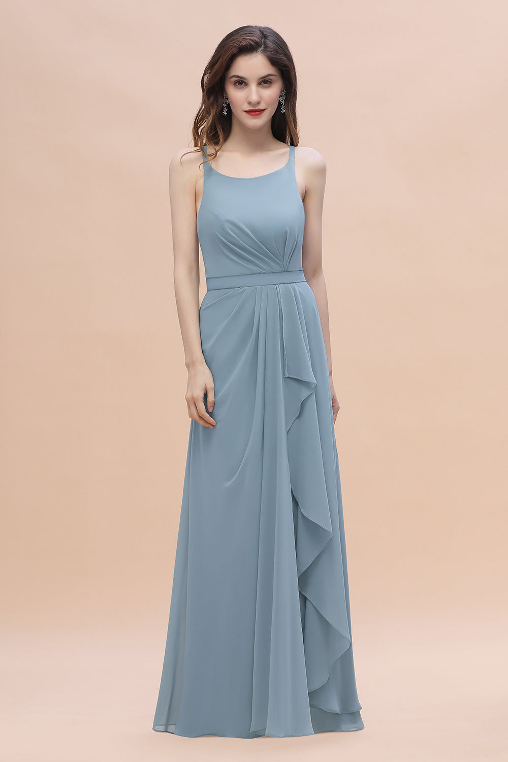 Bestellen Sie Stahlblaue Brautjungfernkleider Günstig online bei babyonlinedress.de. Brautjungfernkleid Lang Chiffon für Sie zur hochzeit gehen.