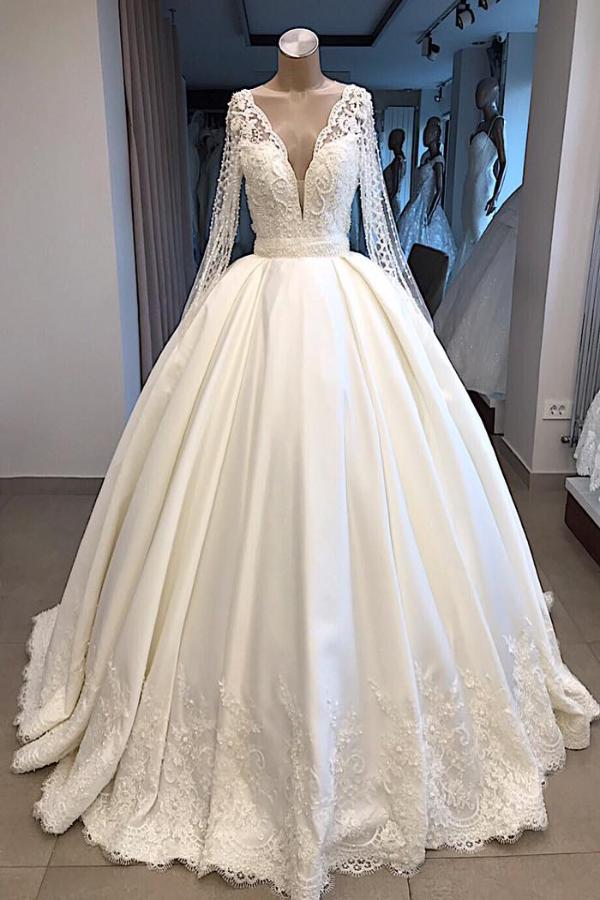 Kaufen Sie Elegante Brautkleid Mit Ärmel online bei babyonlinedress.de mit günstigen Preis. Prinzessin Hochzeitskleid Weiß Online für Sie zur Hochzeit online.