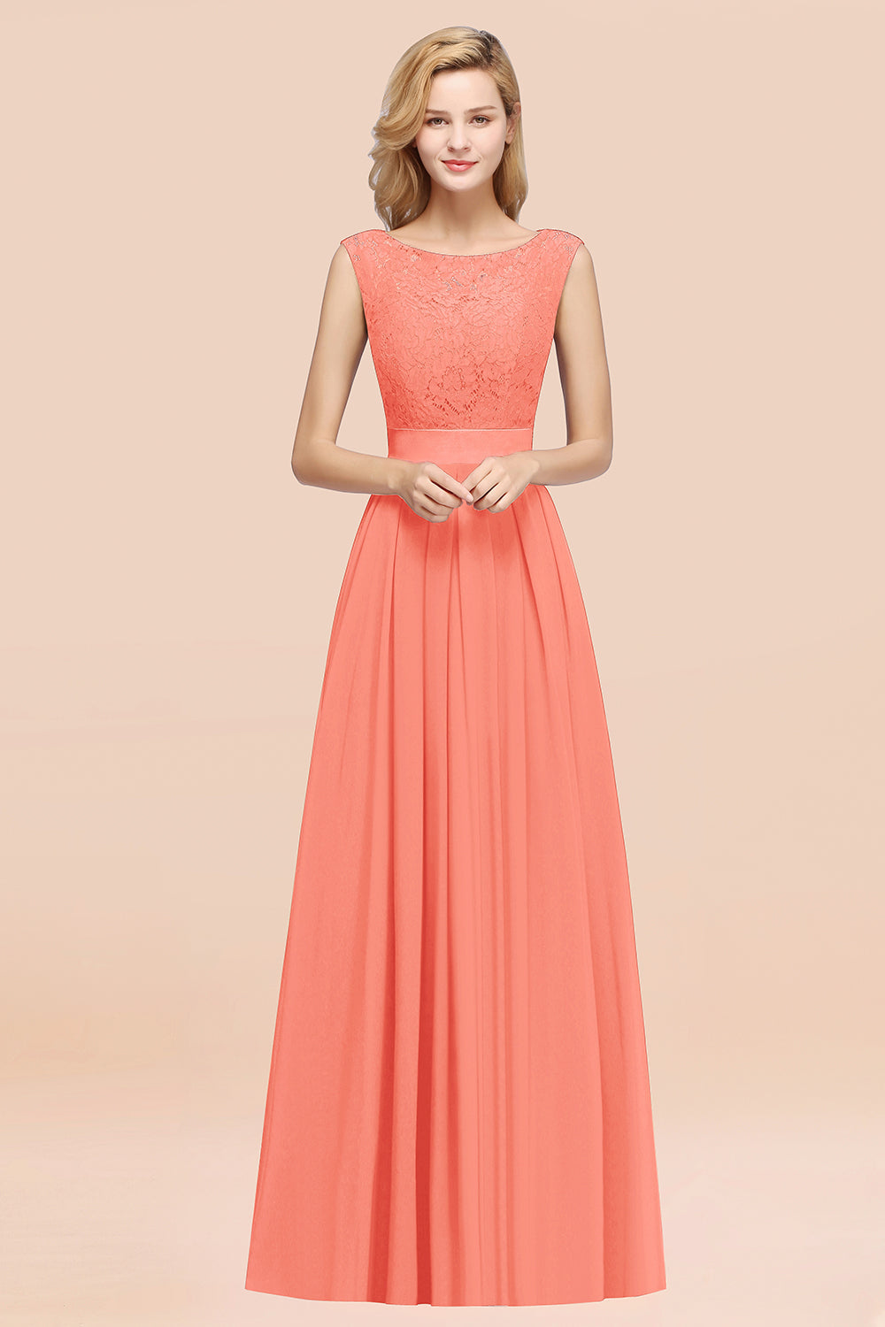 BMbridal Vintage Ärmellos Spitze Bridesmaid Dresses Affordable Chiffon Hochzeit Party Dress Online