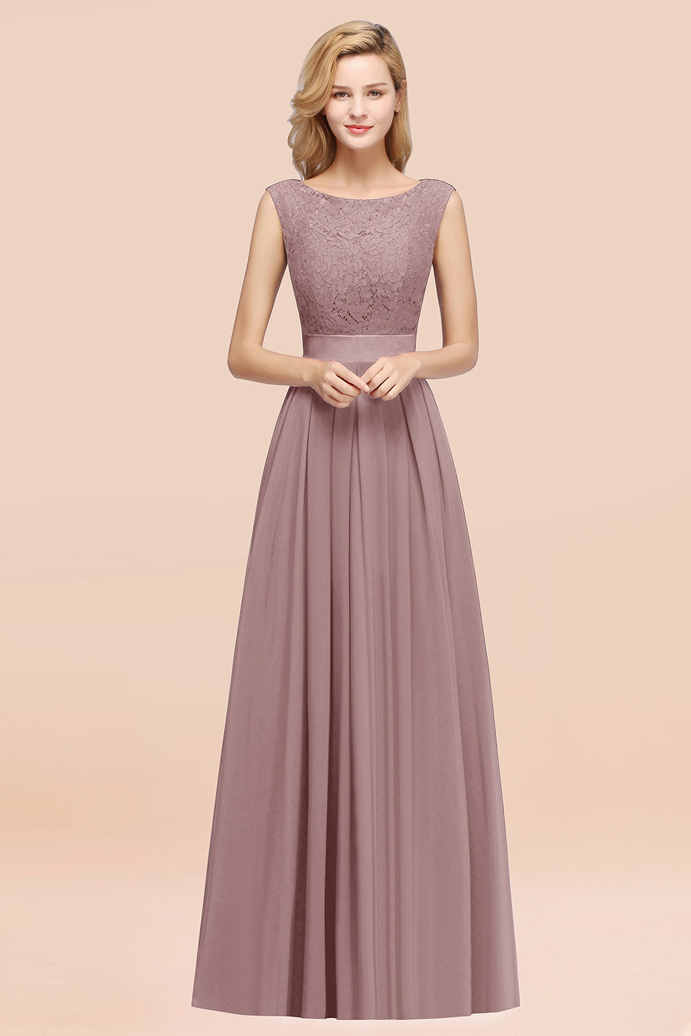 BMbridal Vintage Ärmellos Spitze Bridesmaid Dresses Affordable Chiffon Hochzeit Party Dress Online