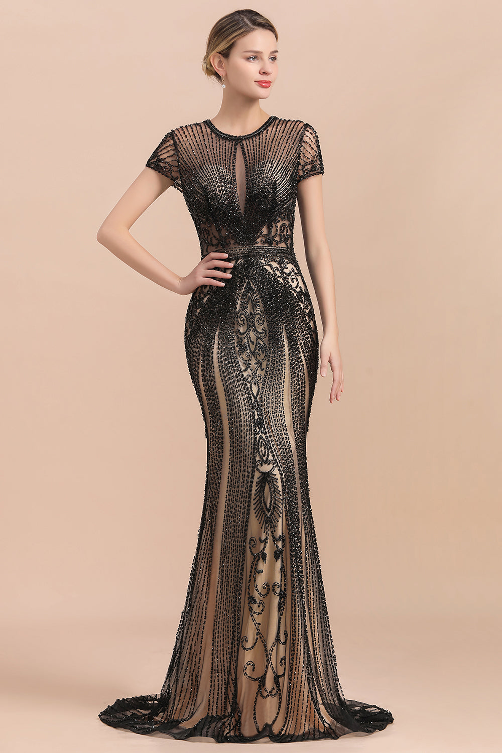 Luxury Meerjungfrau Stil All-Covered Beaded Prom Dress