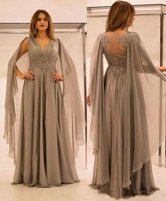 Hier können Sie bei Thekleid.de. Grau Lang Chiffon Abendkleider mit hocher Qualität bekommen. Bodenlang Abiballkleider Abendmoden Online für Sie zum Abiball.