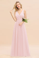 BMbridal Affordable V Ausschnitt Ruffle Long Grape Chiffon Bridesmaid Dress with Schleife