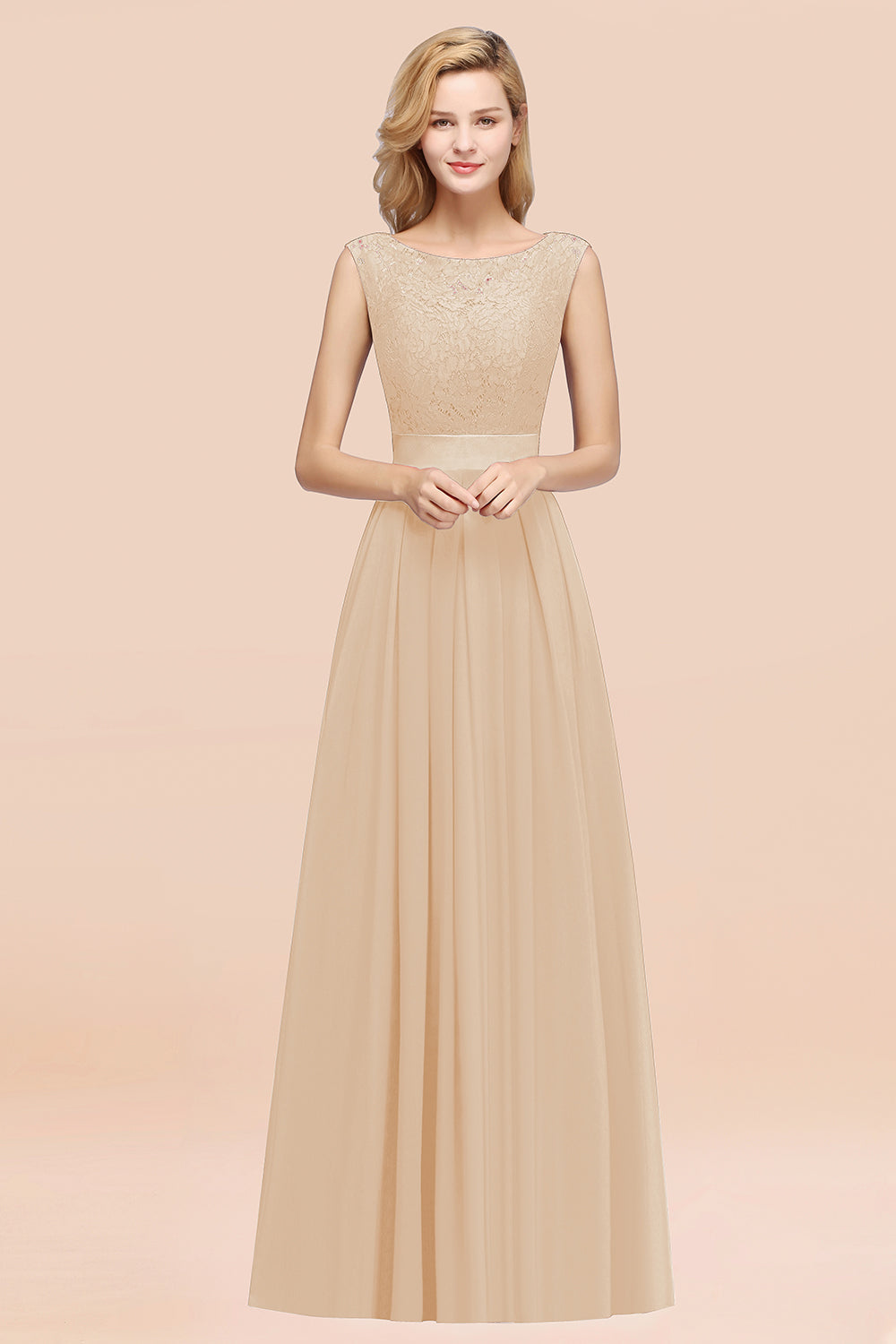 BMbridal Vintage Ärmellos Spitze Bridesmaid Dresses Affordable Chiffon Hochzeit Party Dress Online