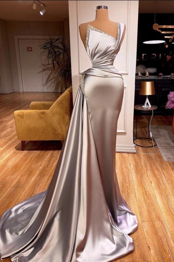 Bmbridal Ein Schulter Meerjungfrau Stil Prom Dress Long Slit With Brinels