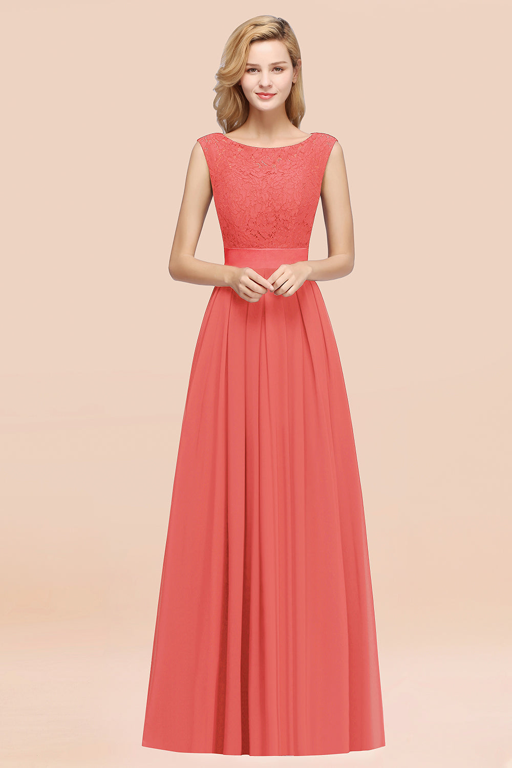 BMbridal Vintage Ärmellos Spitze Bridesmaid Dresses Affordable Chiffon Hochzeit Party Dress Online