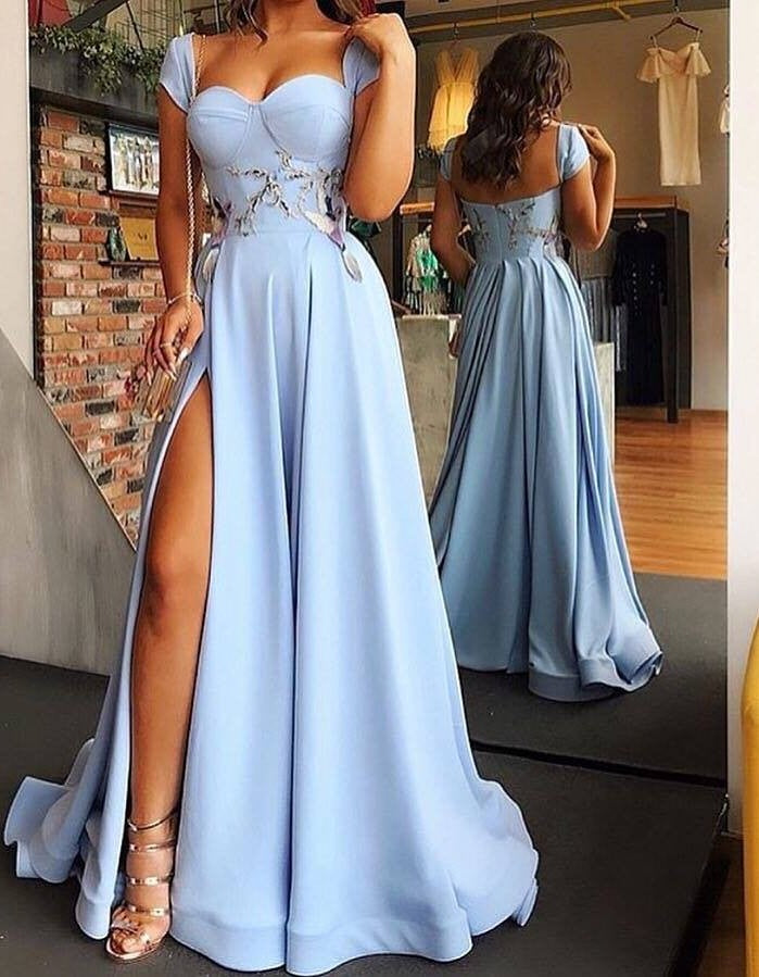 Hier können Sie Hell Blaues Abendkleider Lang Günstig online bei Thekleid.de. Abiballkleider Online Kaufen für Sie zum abiball.