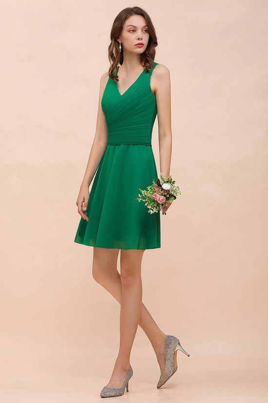 Laden Sie das Bild in den Galerie-Viewer, Bestellen Sie Grüne Brautjungfernkleider Kurz online bei babyonlinedress.de. Günstiges Brautjungfernkleid Chiffon für Sie zur Hochzeit gehen.
