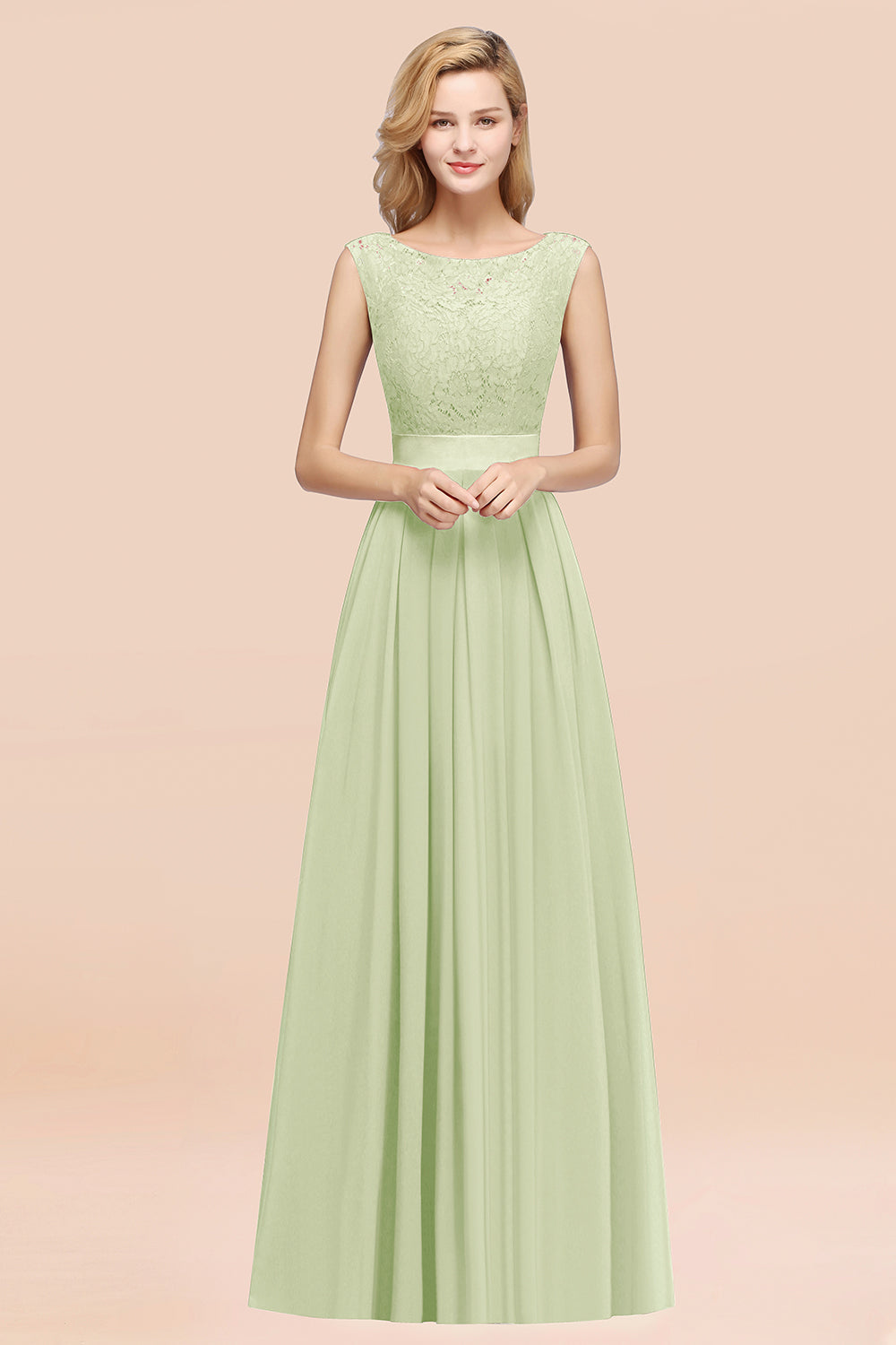 BMbridal Vintage Ärmellos Spitze Bridesmaid Dresses Affordable Chiffon Hochzeit Party Dress Online