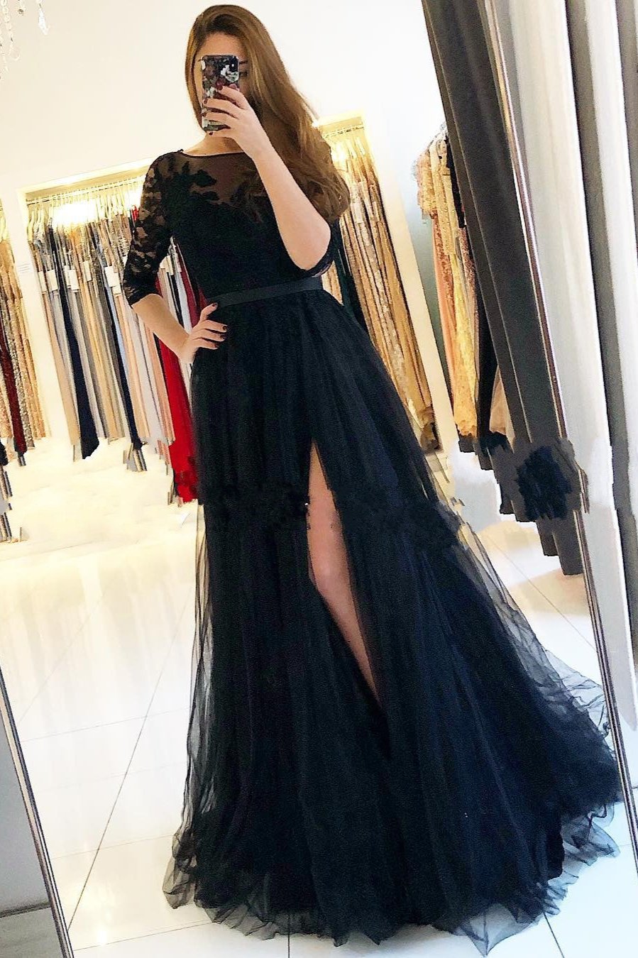 Kaufen Sie Fashion Abendkleider Lang Schwarz online bei Thekleid.de. Abiballkleider Mit Ärmel für Sie zur abiball online.