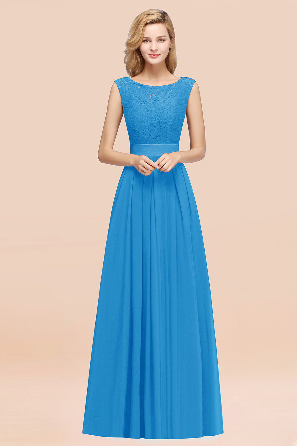 BMbridal Vintage Ärmellos Spitze Bridesmaid Dresses Affordable Chiffon Hochzeit Party Dress Online