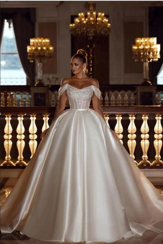 Hier können Sie bei babyonlinedress.de Luxus Hochzeitskleider Prinzessin online kaufen. Satin Brautkleider Glitzer online nach maß zur Hochzeit gehen.