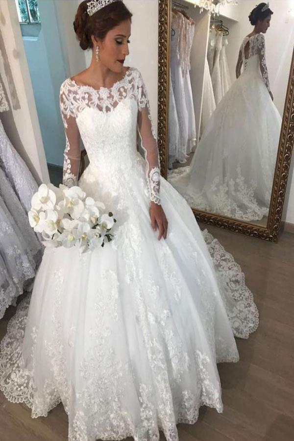 Kaufen Sie Elegante Brautkleider mit Ärmel online bei babyonlnedress.de. Spitze Hochzeitskleider Prinzessin für Sie nach Maß anfertigen zur Hochzeit.